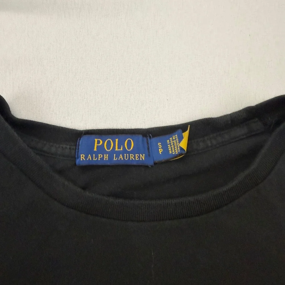 Polo Ralph Lauren Long Sleeve T-Shirt Mens Small Black Polo Bear Graphic Tee